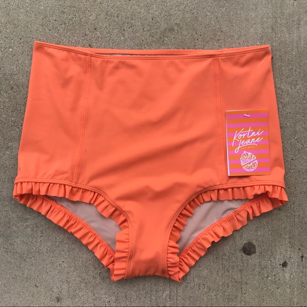 NWT Kortni Jeane All Ruffled Up Bottom Tangerine
